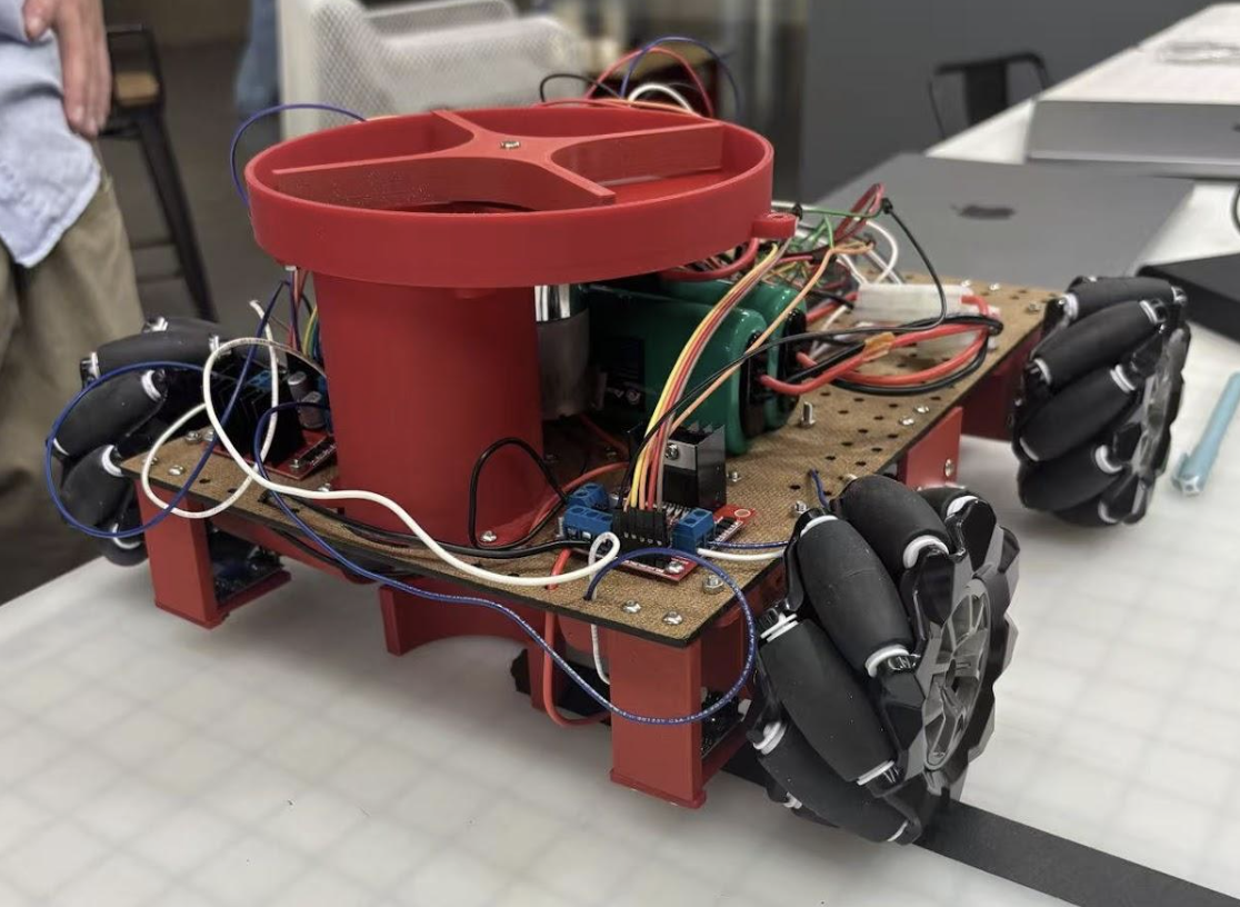 The Old Bear robot photographed on the competition surface.